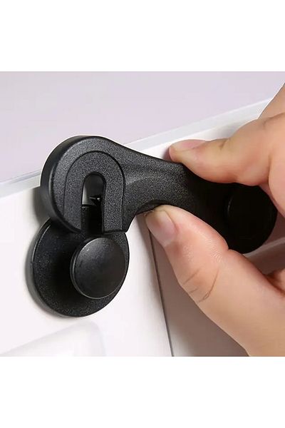 Choice black Multifunctional Safety Cabinet Door Lock Baby Safety Drawer Door Buckle Anti-Pinch Home White