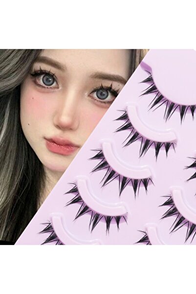 Choice1 12 مم 0.07 مم C أسود 5 أزواج من رموش مانجا شفافة على شكل حرف A مدببة طبيعية رفيعة للعيون الصناعية