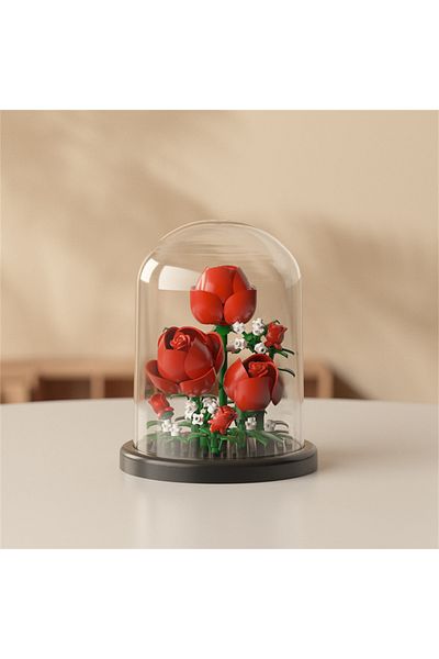 Choice Without Dust Cover Moc Eternal Bouquet Micro Building Blocks Flower Model Diy Home Desk Plant Decora