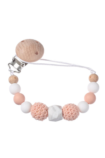 Choice3 Pink Wooden Felt Ball Baby Pacifier Chain Beech Soother Nipple Clips ...