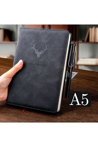Choice A5 black 360 Pages Super Thick Leather A5 Notebook Daily Business Office Work Notebooks Notepad Diar