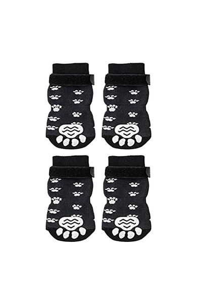 Choice L C Anti-Slip Dog Socks 4pcs Paw Protector Traction Control Adjustable Indoor Wear Knitted Pet Socks