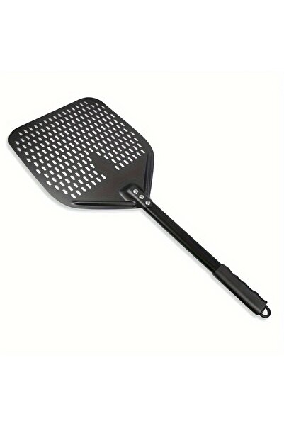 Choice قطعة واحدة سوداء من مقشر البيتزا المثقب، 30 × 35.56 سم، مقشر بيتزا مست...