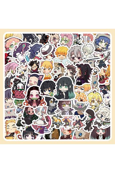 Choice 60PCS 60PCS Kawaii Demon Slayer Anime Kamado Nezuko Stickers DIY Phone Laptop Luggage Skateboard Gra