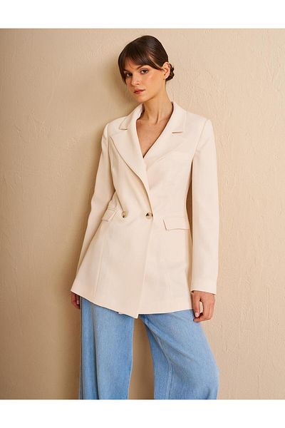 Kayra Ανδρικό πέτο Blazer Cream Jacket