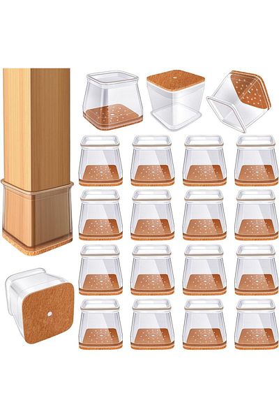 Choice L(FIT 26-40MM) 24pcs Chair Leg Floor Protectors For Hardwood Floors, Silicone Chair Caps Covers Furn