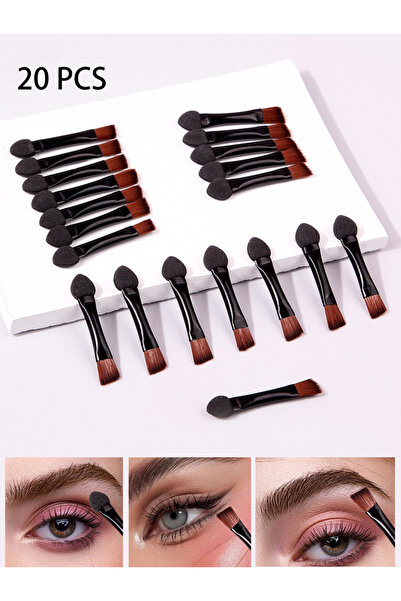 Choice مجموعة فرش الحواجب ذات الرأسين السوداء، مكونة من 20 قطعة، برأس إسفنجي ...