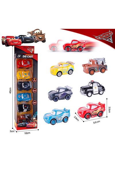 Choice 6pcs With Box Disney Pixar Cars Pullback Car Lightning Mcqueen Matt Jackson Storm 1:55 Diecast Model