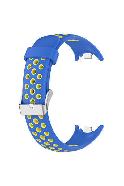 Choice حزام ساعة سيليكون أزرق أصفر مقاس 14 مم لسوار 9 8، سوار ساعة ذكي بديل ق...