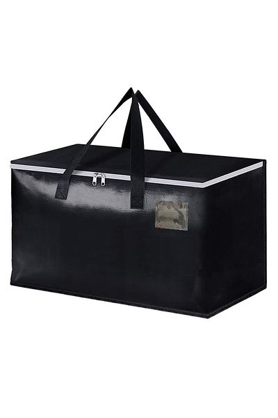 Choice 3PCS Black 90L Moving Boxes with Zippers & Handles Storage Totes Heavy Duty Storage Packing Bags Col