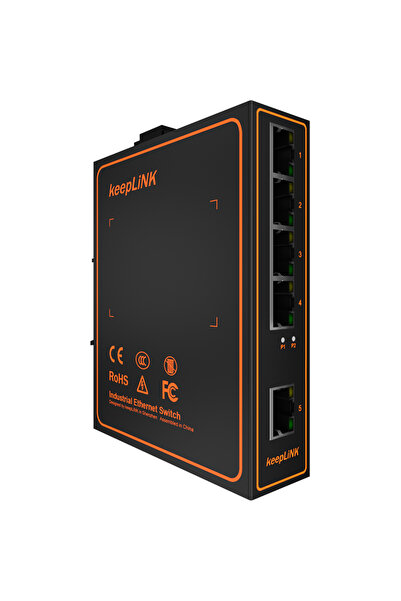 Choice1 Megabit KeepLink Industrial 5-Port Gigabit Switch with 4-PoE Ports and 1-RJ45 Ethernet Uplink