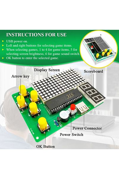 Choice Diy Pixel Game Maker Kit Electronics Diy Soldering Project Practice Solder Learning Assembly With...