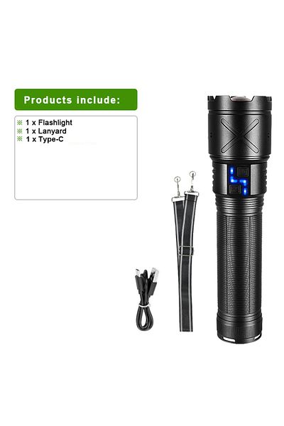paweinuo SUPER BRIGHT 2025 New Ultra Bright LED Flashlight USB Rechargeable Zoom Flashlights Long Range 6000M