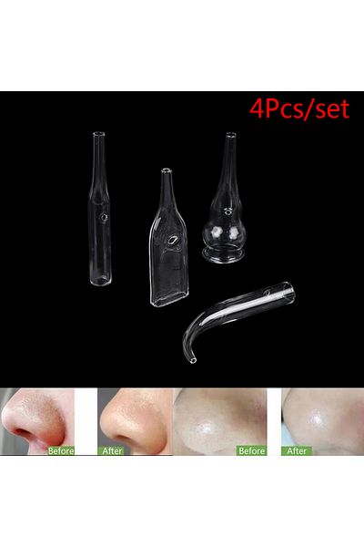 Choice 4Pcs/Set Blackhead Removal Glass Pipes Face Pore Cleanser Vacuum Extractor Tube