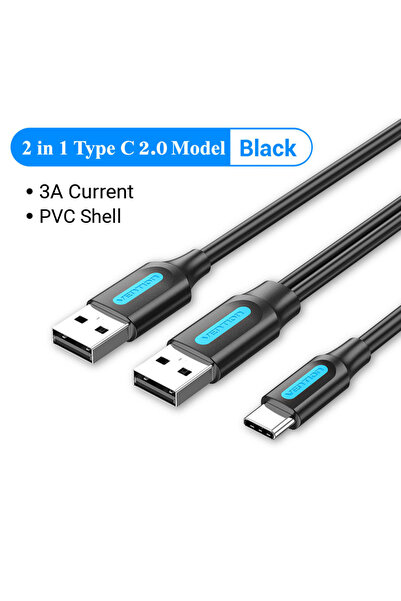 Choice كابل بيانات وشحن سريع من النوع C مزدوج المنافذ USB من C بطول 0.5 متر م...