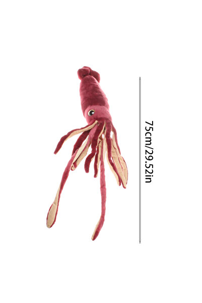 Choice وسادة محشوة ناعمة على شكل حبار أعماق البحار أحمر 75 سم، ألعاب أطفال قط...