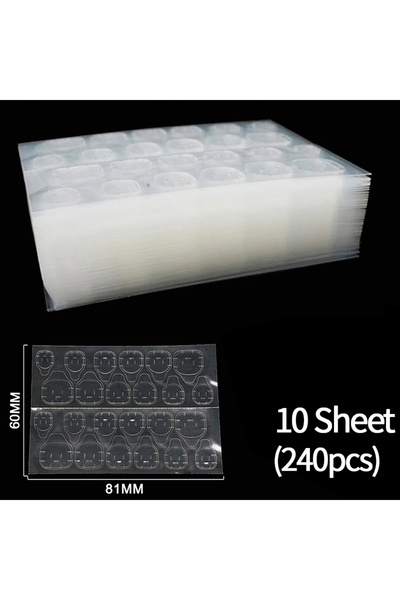 Choice1 240 قطعة من غراء هلام الأظافر مزدوج الوجهين، شريط لاصق شفاف لتزيين ال...