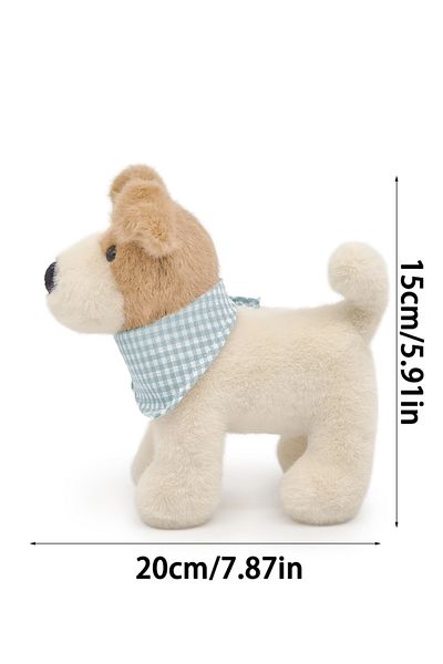 Choice 20cm WHITE 20cm Wire Fox Terrier Plush Toy with Bib-Soft Stuffed Dog Adorable Dog Stuffed Animal Pl