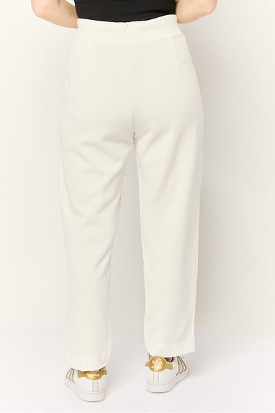 Esprit Women Regular Fit Straight Leg Textured Sweatpants, White