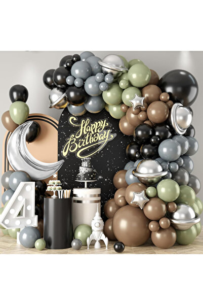 Choice مجموعة قوس بالونات بتصميم فضائي مكونة من 117 قطعة، كما هو موضح في الصو...