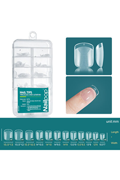 Choice 120 قطعة من أطراف أظافر الجل الناعمة من XS-Square مصنوعة من مادة الأكر...