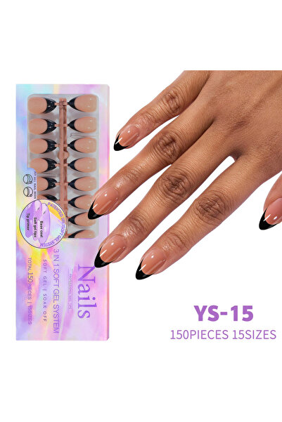 Choice1 150 قطعة/صندوق أظافر صناعية فرنسية بدون ندبات قابلة للإزالة على شكل ن...