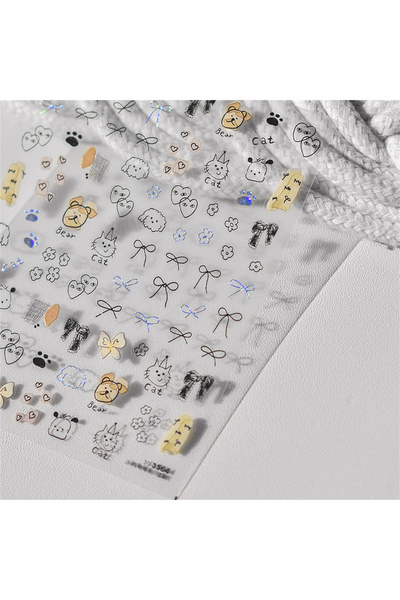 Choice 1 قطعة to3564 1 قطعة رسم جرافيتي لطيف حيوان قطة كلب أرنب دب تصميمات مل...