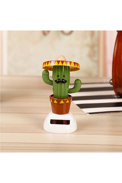 Choice green 1PC Car Ornaments Solar Ornaments Bobblehead Cactus Shape Ornaments Gift Creative Interior Car