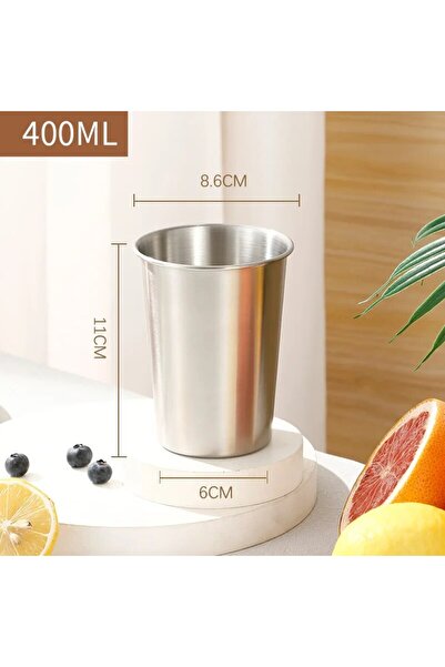 Choice أكواب بيرة تخييم خارجية من الفولاذ المقاوم للصدأ ذات طبقة واحدة بسعة 400 مل، أكواب مياه كبيرة السعة، Curling C