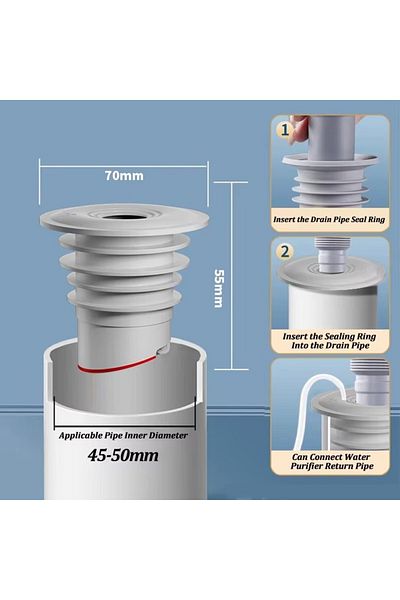 Choice Suitable for 40-45mm Silicone Bathroom Sewer Seal Ring Kitchen Sink Sewer Pipe Plug Washing Machine