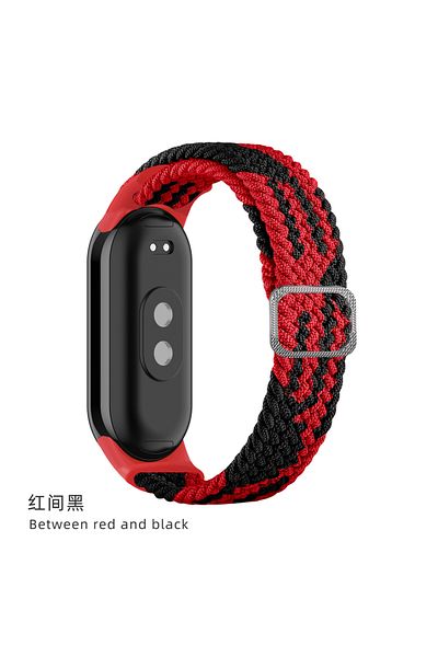 Choice Miband 8 9 red-black Strap for Xiaomi Mi Band 9 8 7 Elastic Nylon Braided Solo Loop Adjustable Buckl