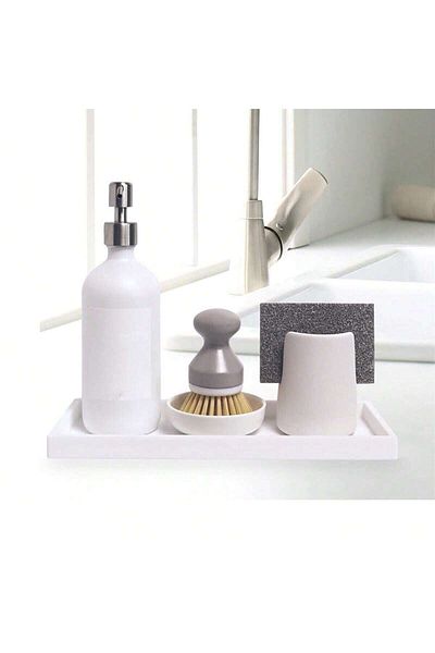 Choice Tray white S 1 Pack Bathroom Tray Soft Silicone Jewelry Tray Dressing Table Decorative Bathroom Tray