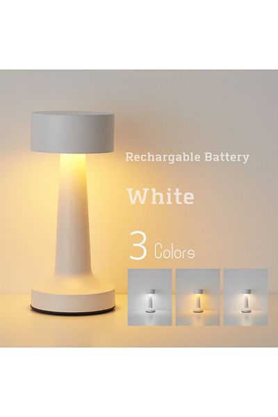 Choice White 1800ma USB Metal Rechargeable Touch Point Lamp Room LED Bedside Decorative Table Lamp Restaura