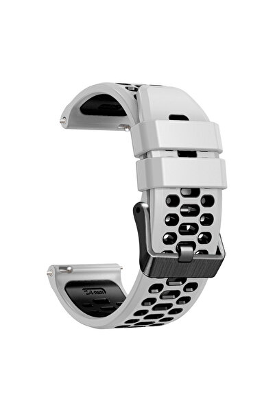 Choice حزام سيليكون أبيض وأسود مقاس 24 مم لساعة Suunto 9 Baro 7 D5 Spartan Sp...