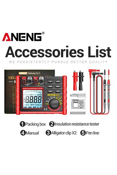 ANENG Mh15 Without Battery Mh15 Ohmmeter Insulation Resistance Meter 6000 Count Digitalresistor Test