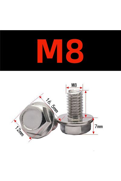 Choice 16 مم M8-5 قطع 10 قطع مسامير سطحية من الفولاذ المقاوم للصدأ 304 ذات رأس مسطح مسامير سداسية M6 M8 لـ