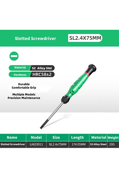 LAOA SL2.4x75mm LAOA 1pc Mini Phillip Screwdriver With Magnetism Multi Functional Slotted Screwdrivers 58
