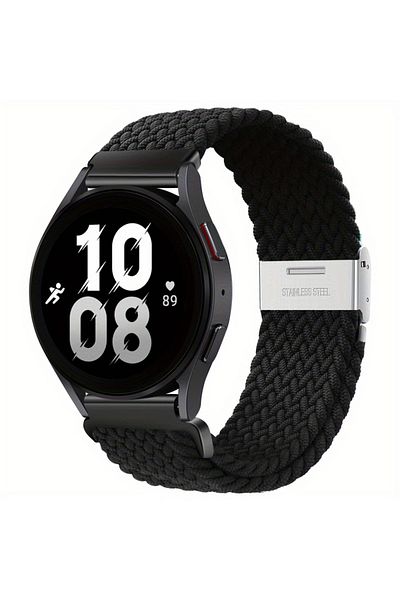 Choice 22mm Black 22mm 20mm Nylon Strap For Samsung Galaxy Watch 6 5 4/Gear S3 Magnetic Buckle Metal Adjust