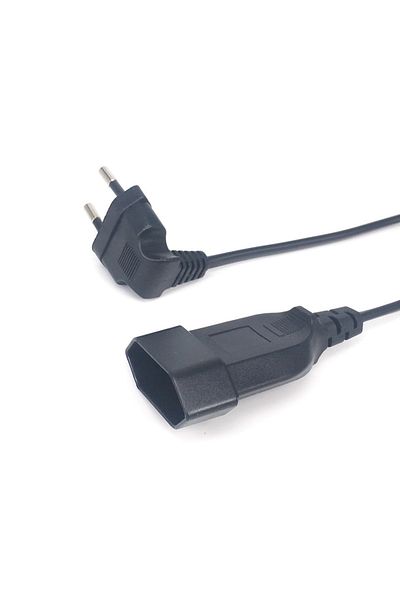 Bolantedz 3M black Europea 90 Degree Male Plug To Female Socket Power Extension Cable For PC Computer PDU 0.3m