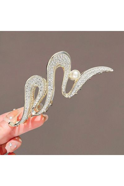Choice Gold Luxury Large Metal Hair Claw Clip Irregular Hairpins Punk Crystal Hair Crabs Barrettes Vintage