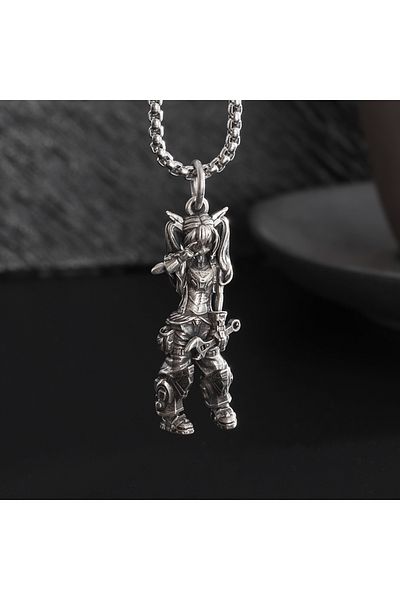 Choice AL20198-Silver Beautifully Engraved Wizarding World Necklace Wand Magic Stone Pendant Men\\\'s Fashi