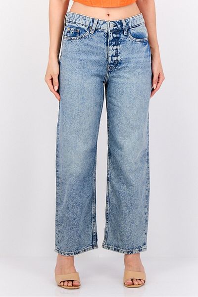 Esprit Women Loose Fit Washed Non Stretchable Jeans, Blue