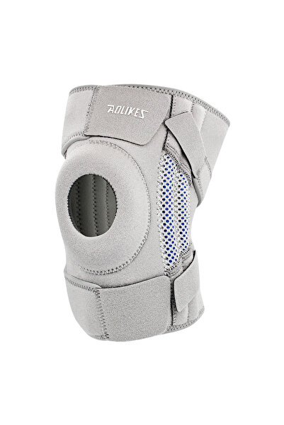 Aolikes دعامة الركبة AOLIKES باللون الرمادي الفاتح، قطعة واحدة مع مثبتات جانبية ووسادات جل الرضفة لدعم آلام الركبة