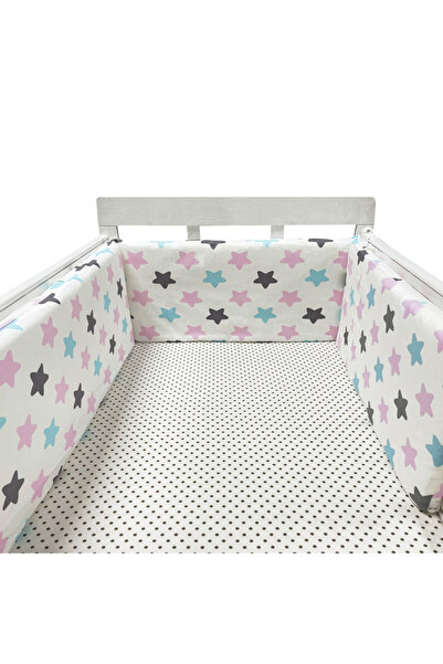 Choice واقي سرير الأطفال من القطن بتصميم نجمة وردية زرقاء من تشيتشونيرا، واقي...