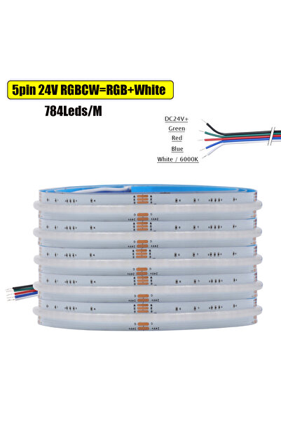 Choice شريط LED COB بطول 2 متر، 24 فولت، RGBCW، 784 مصباحًا، تيار مستمر 12 فولت، 24 فولت، 840 784 مصباحًا/متر، RGB RGBW RGBWW RGBCCT، نقاط إضاءة عالية