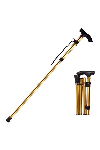 Choice1 Gold Multifunction Walking Stick Trekking Poles Telesco Fold Crutches...