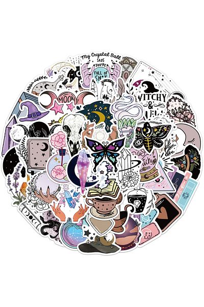 Choice 50pcs All 50pcs Bohe Witchy Apothecary Graffiti Sticker Witch Sticker Astrology Tarot Goth Waterproo