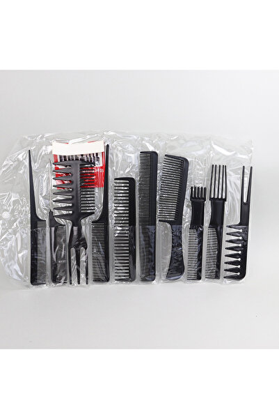 Choice مجموعة أمشاط الشعر السوداء HeiSeShuZiShiJianTao المكونة من 10 قطع بتصم...