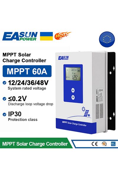 Choice 60A 48V 60A EASUN Official 60A MPPT Solar Charge Controller 12V 24V 36V 48V Auto Battery Solar Regul