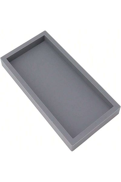 Choice Tray gray L 1 Pack Bathroom Tray Soft Silicone Jewelry Tray Dressing Table Decorative Bathroom Tray